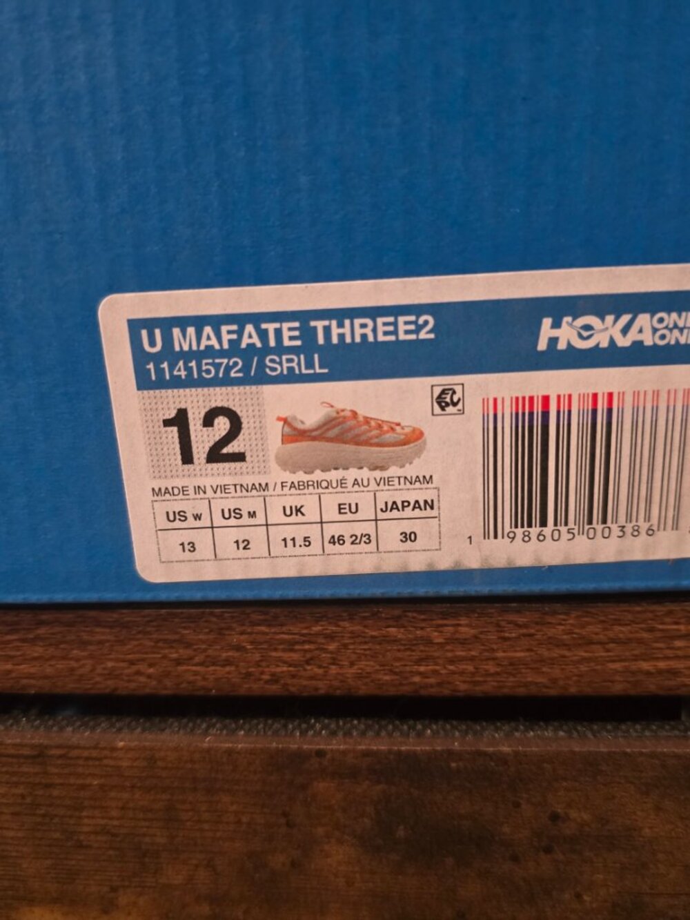 Hoka Mafate Three2 Sun Coral 1141572 / SRLL Running Hiking Shoes Mens 12 NEW - Picture 10 of 10